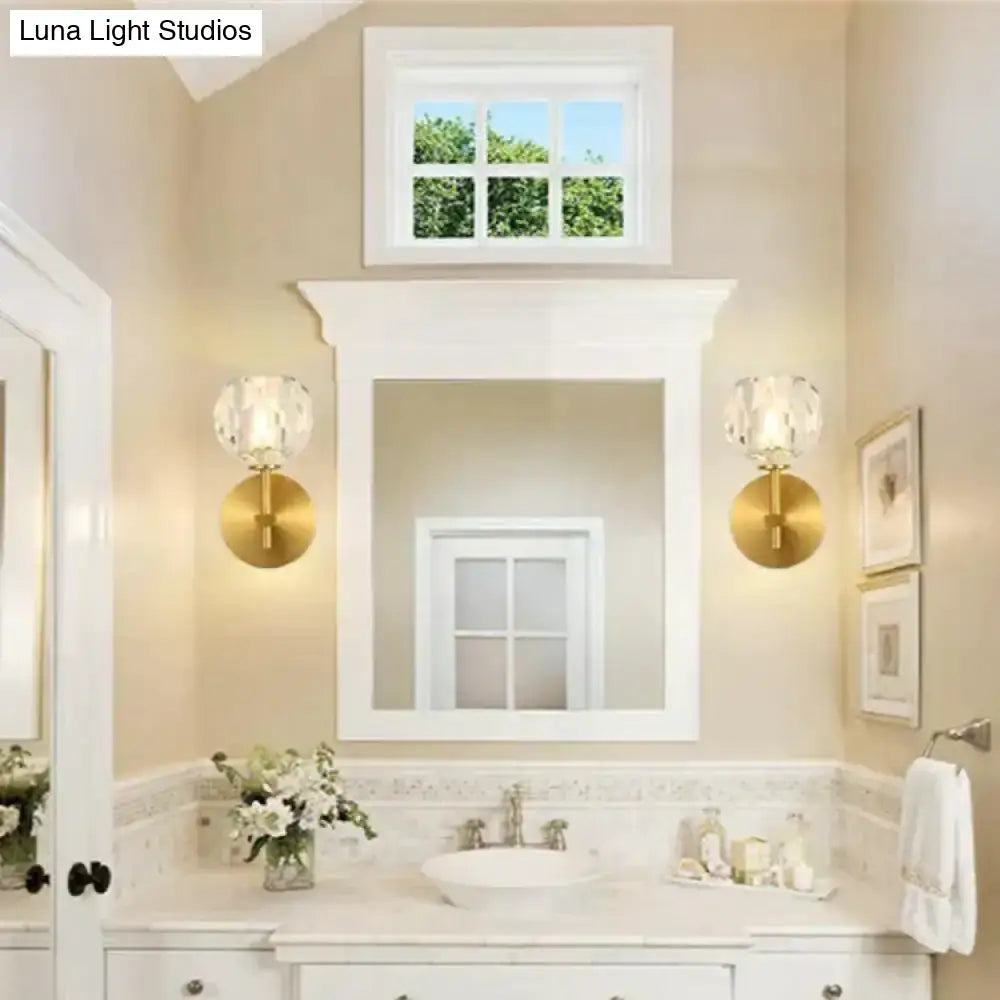Gold Crystal Globe Sconce