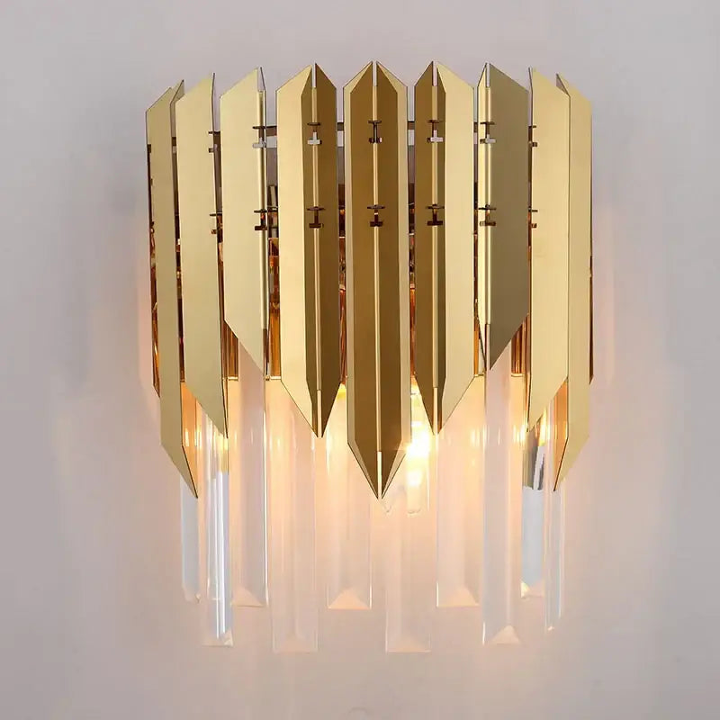 Gold Metallic Crystal Sconce
