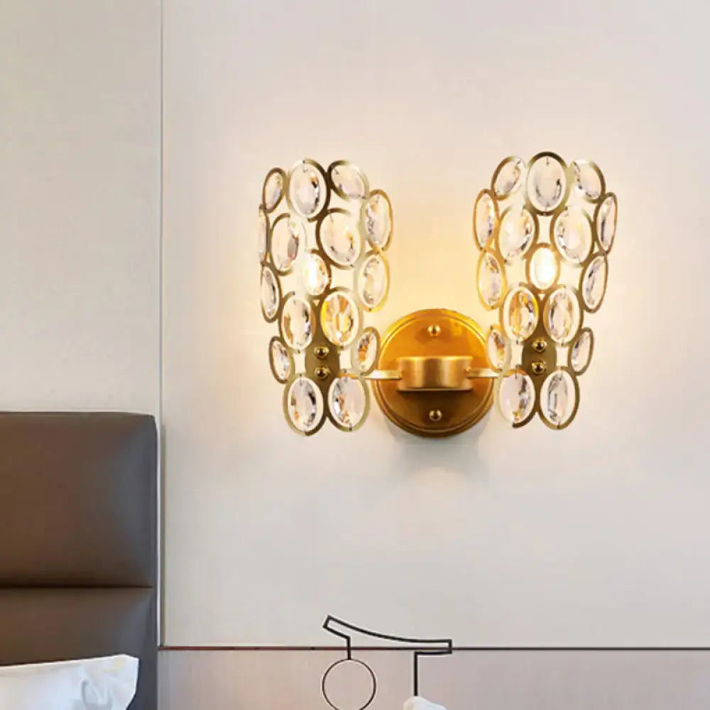 Gold Cascading Crystal Sconce