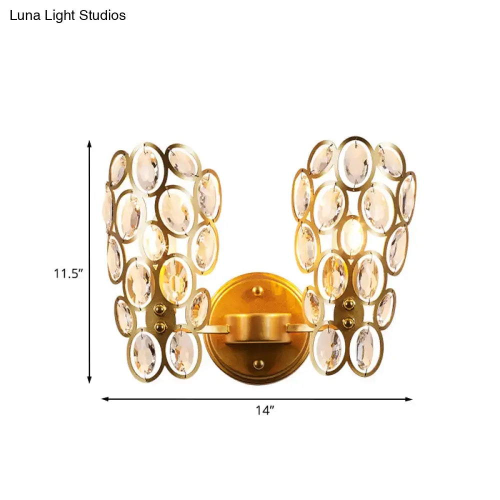 Gold Cascading Crystal Sconce