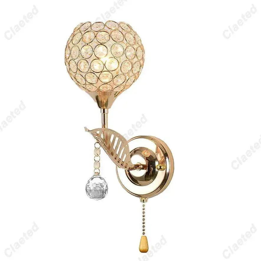 Gold Spherical Wall Sconce with Frosted Glass
