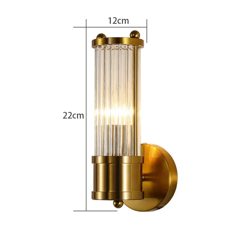 Gold Glass Rods Wall Sconce