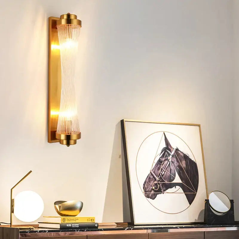 Gold Glass Rods Wall Sconce