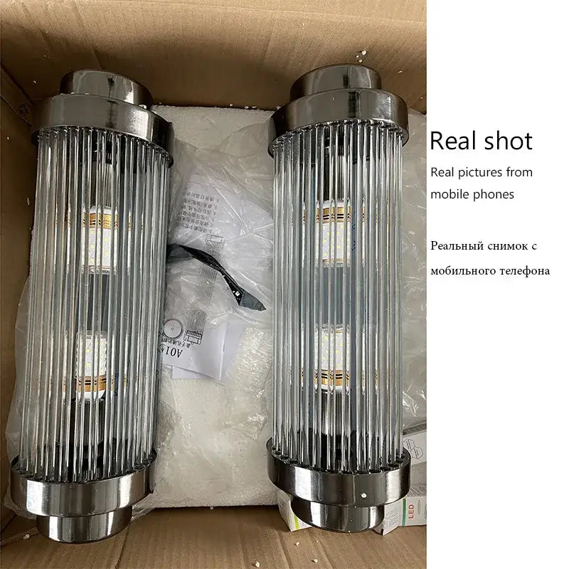 Gold Glass Rods Wall Sconce
