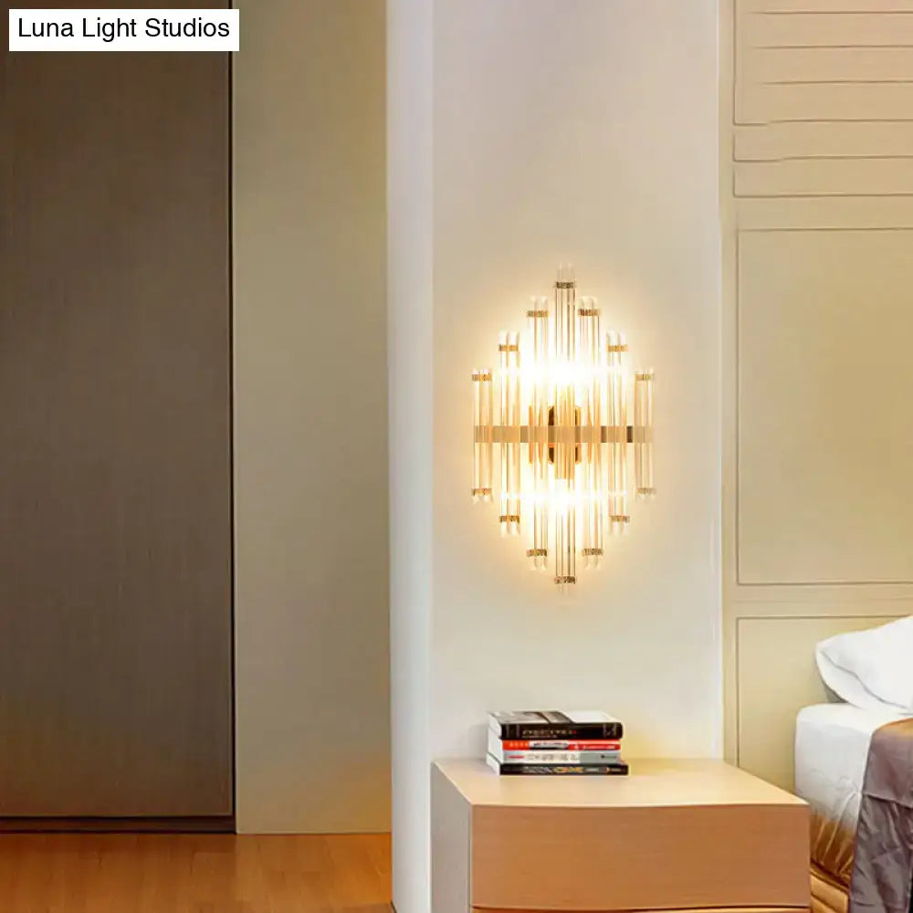Gold Crystal Wall Lamp Compact 5-9 Inch
