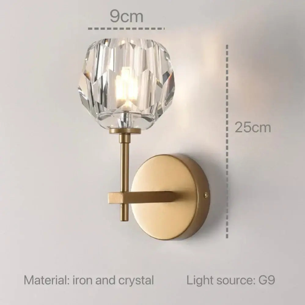 Gold Crystal LED Sconce with Large Option