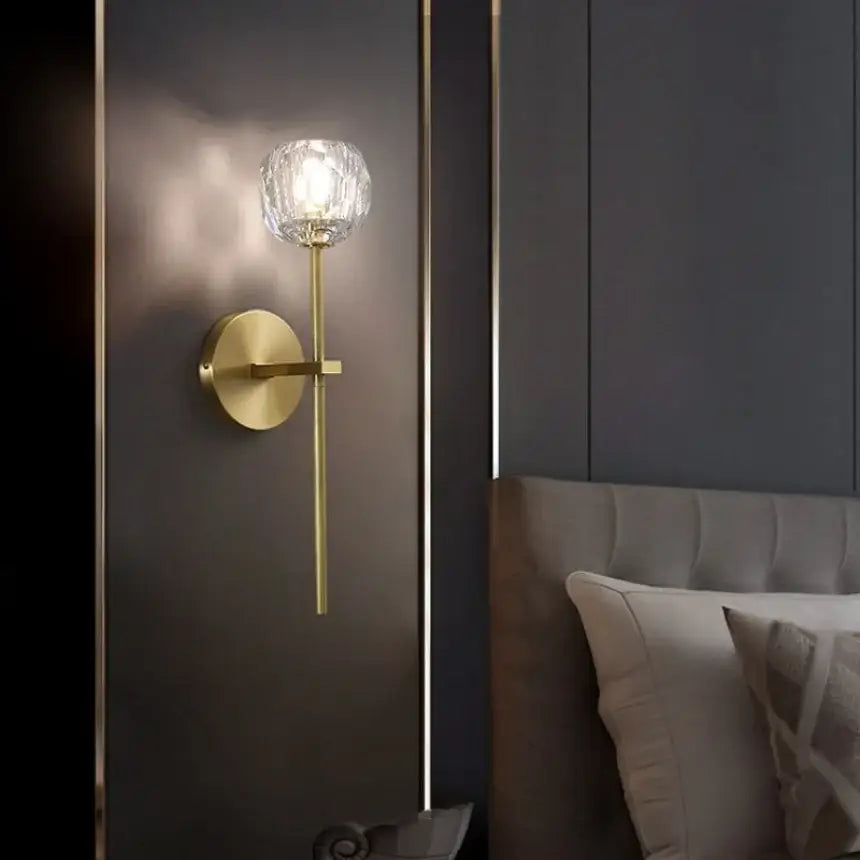 Gold Crystal LED Sconce with Large Option