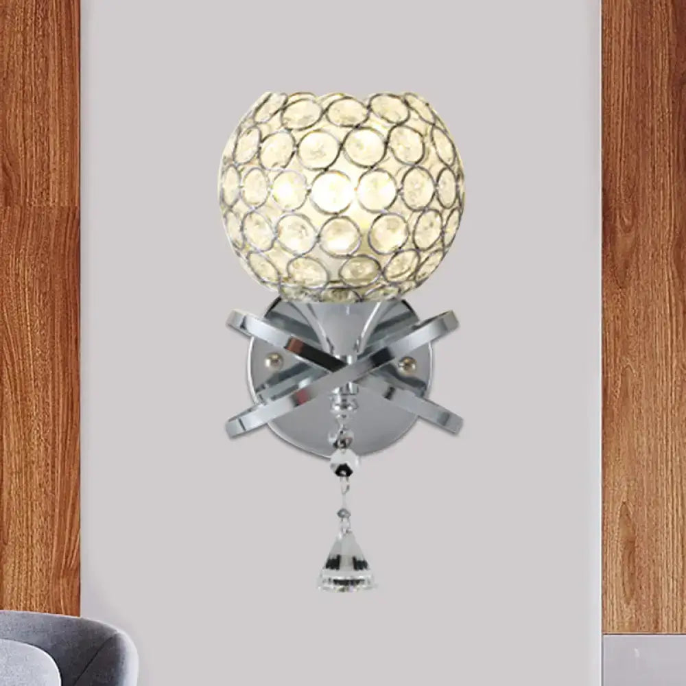 Gold Crystal Ball Sconce