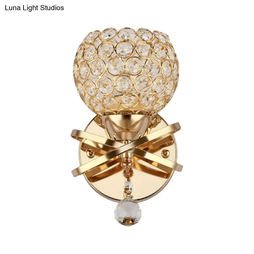 Gold Crystal Ball Sconce