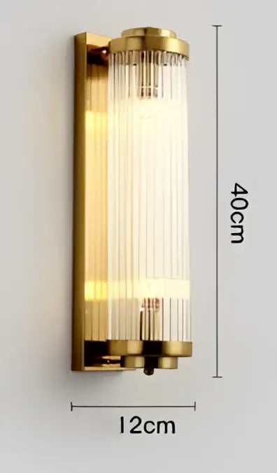 Gold Glass Wall Sconce L60cm for Bedside