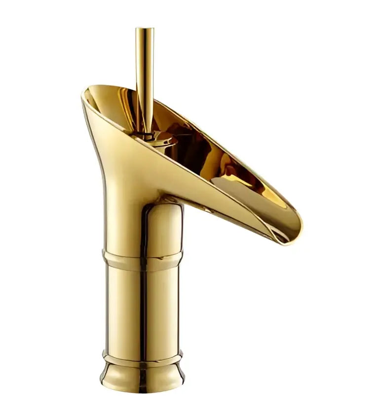 Gold Wine Glass Faucet Brass Bamboo Style