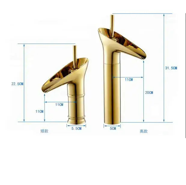 Gold Wine Glass Faucet Brass Bamboo Style