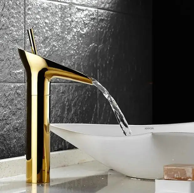 Gold Wine Glass Faucet Brass Bamboo Style