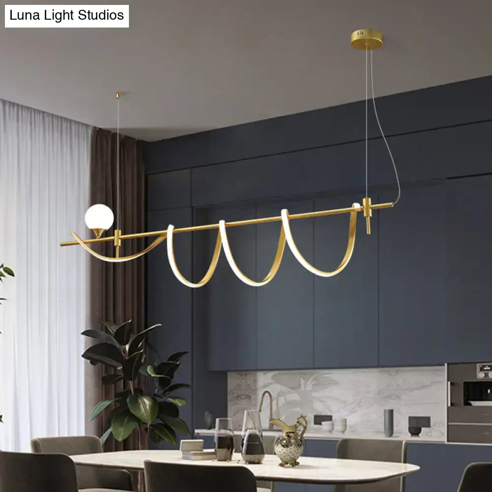 Gold Curve Pendant Light