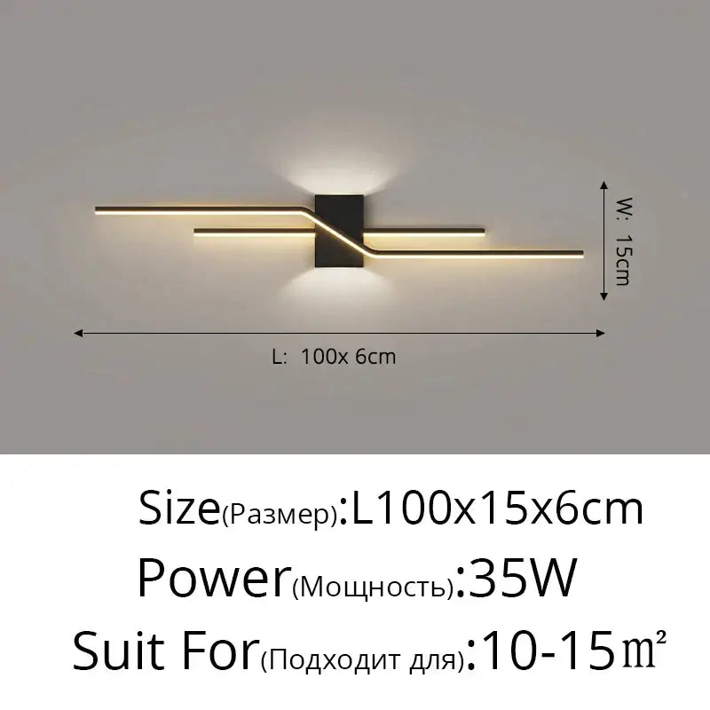 Black LED Wall Lamp Sleek Modern Bedroom Style