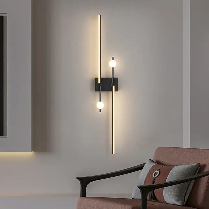Black Modern LED Wall Lamp for Bedroom and Hallway