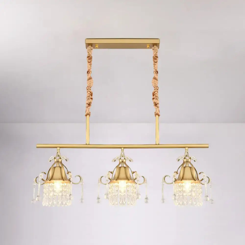 Gold Crystal Cylinder Pendant