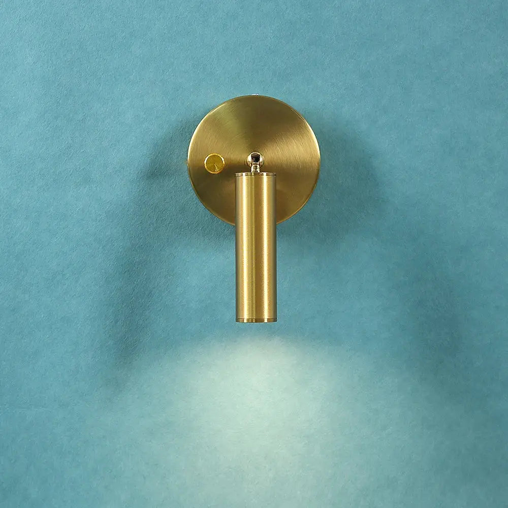 Gold LED Wall Lamp with Knob Switch Control
