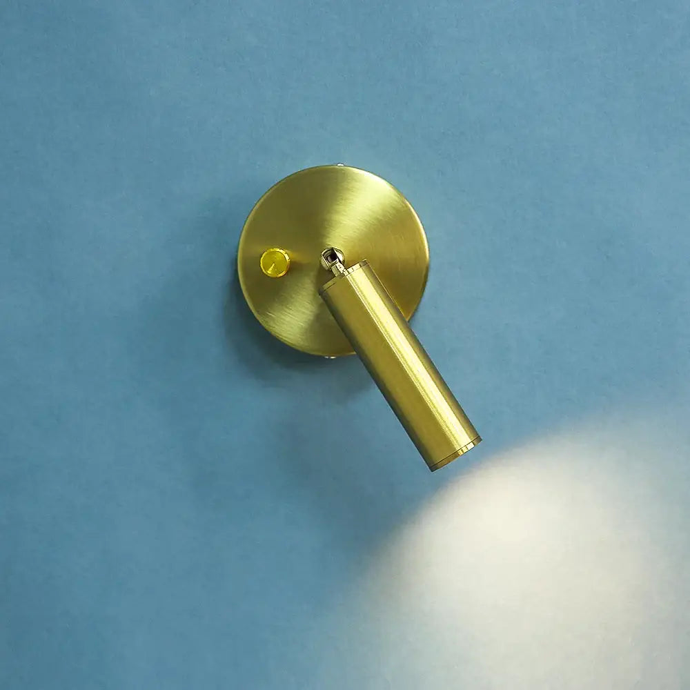 Gold LED Wall Lamp with Knob Switch Control