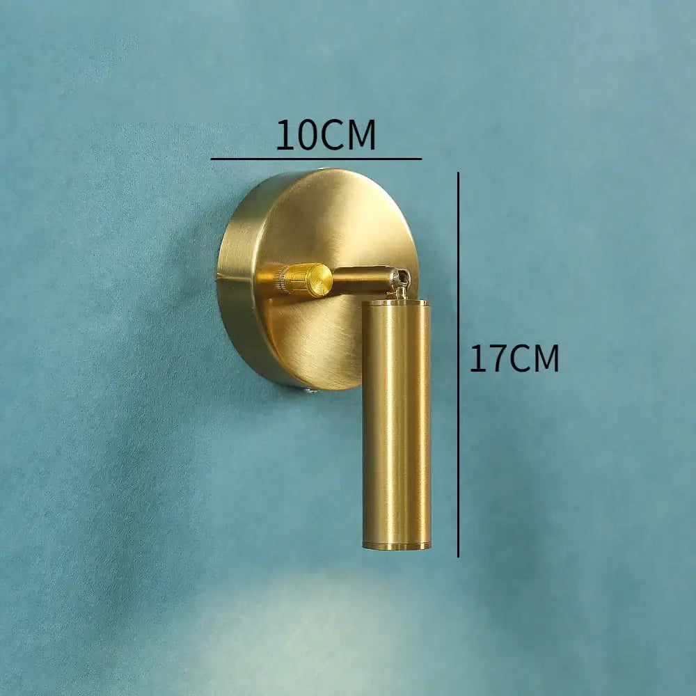 Gold LED Wall Lamp with Knob Switch Control