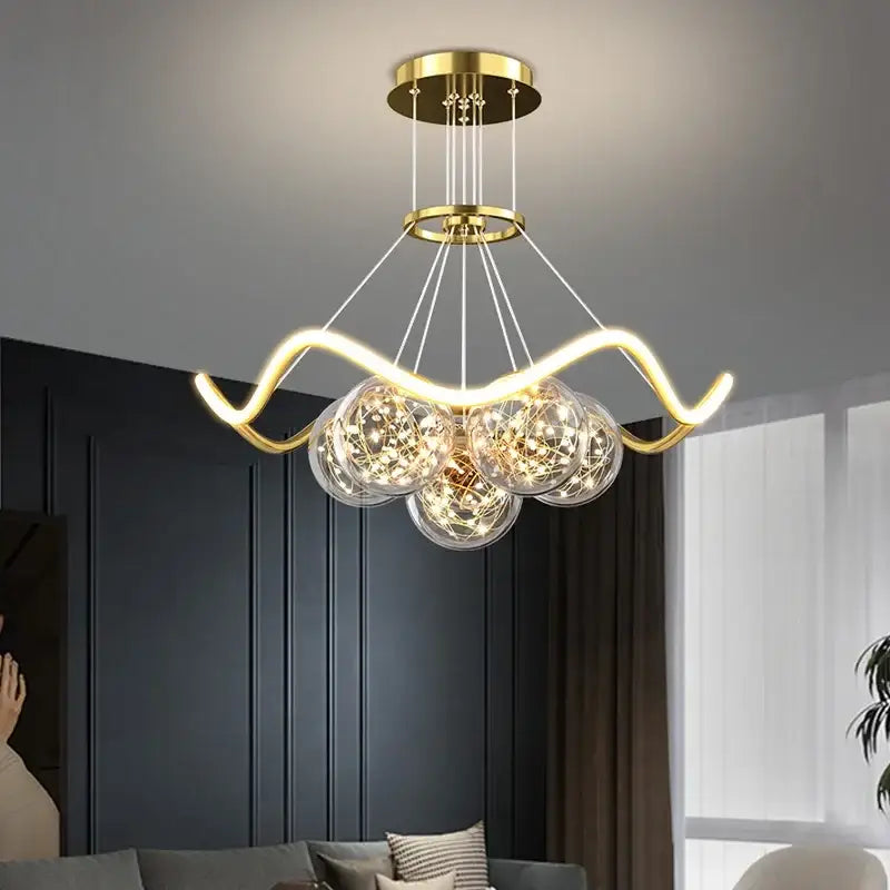 Gold Bubble LED Chandeliers