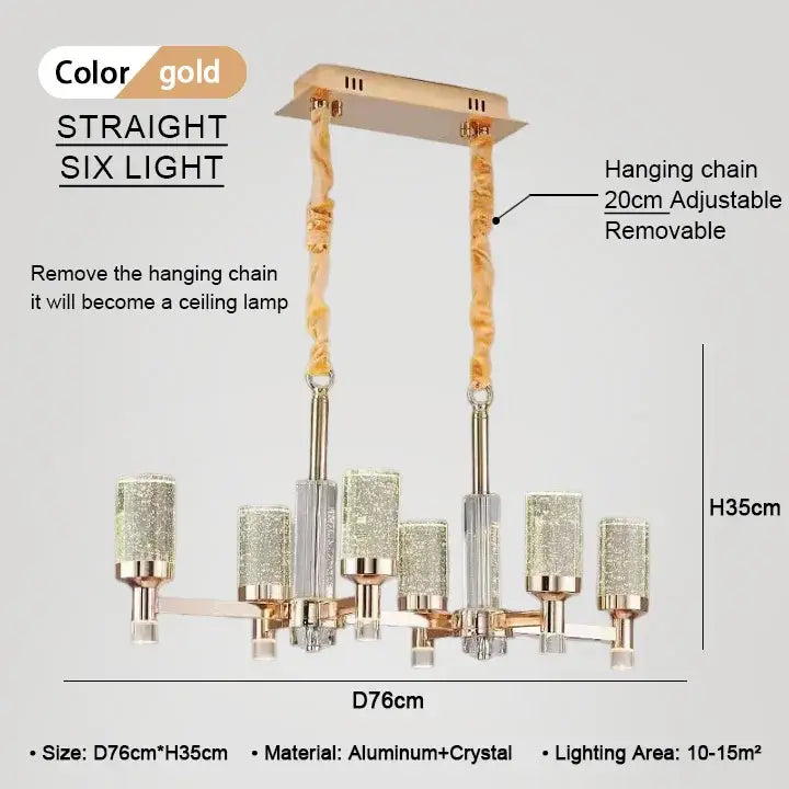 Gold Bubble Crystal Chandelier