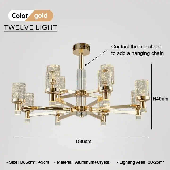 Gold Bubble Crystal Chandelier