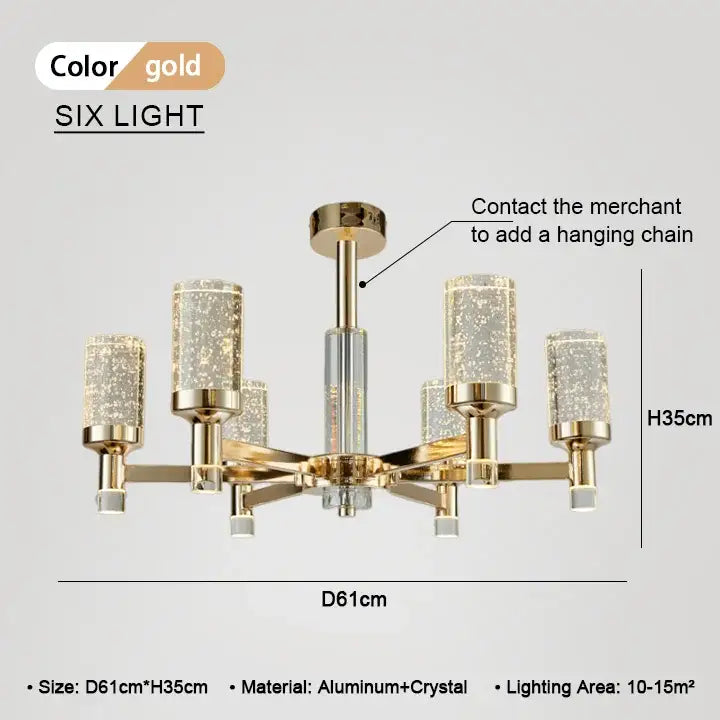 Gold Bubble Crystal Chandelier
