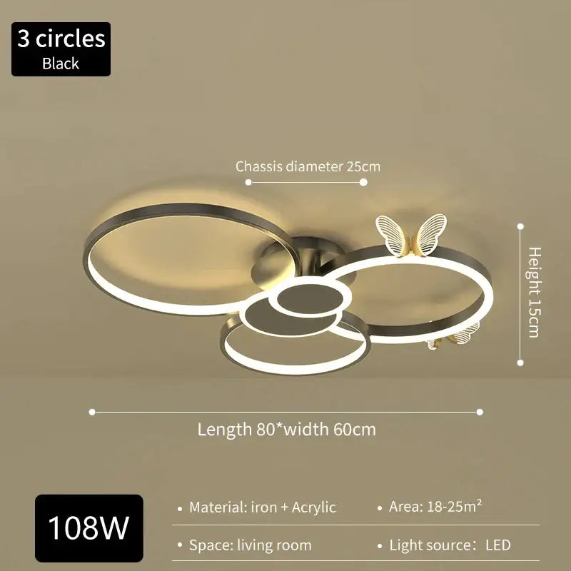 Gold Butterfly Round Lamp