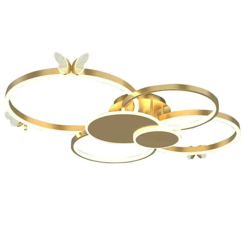 Gold Butterfly Round Lamp