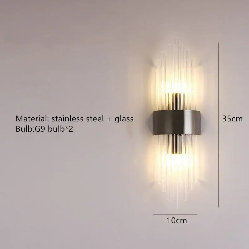Gold Crystal Clear LED Wall Lamp