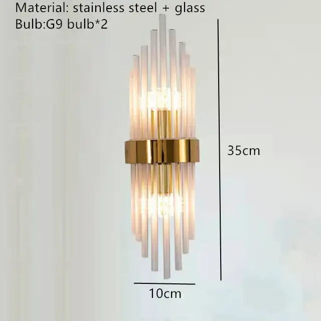 Gold Crystal Clear LED Wall Lamp