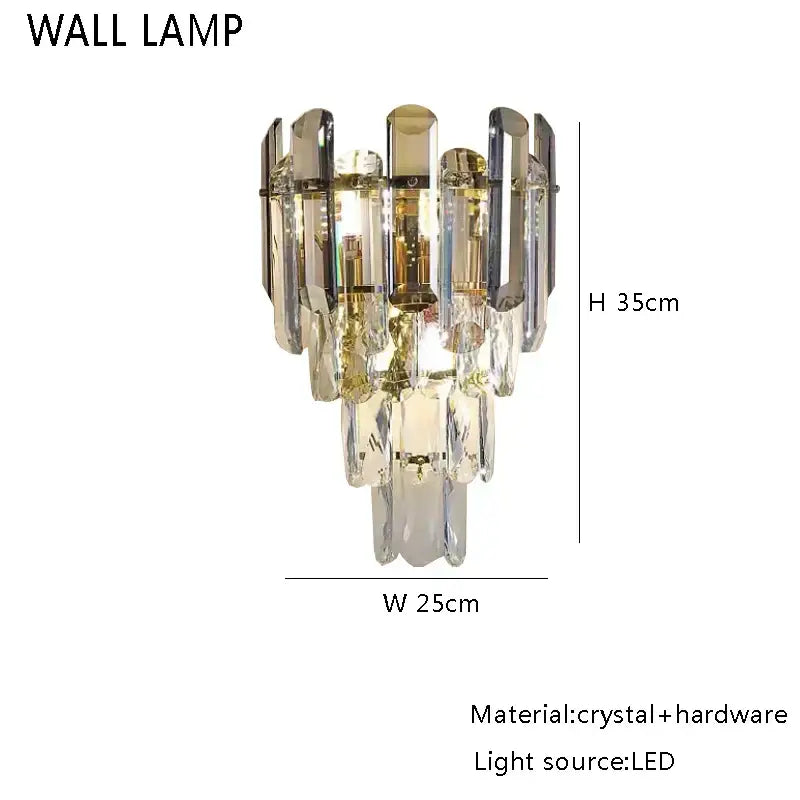 Gold Crystal 100cm Ceiling Light
