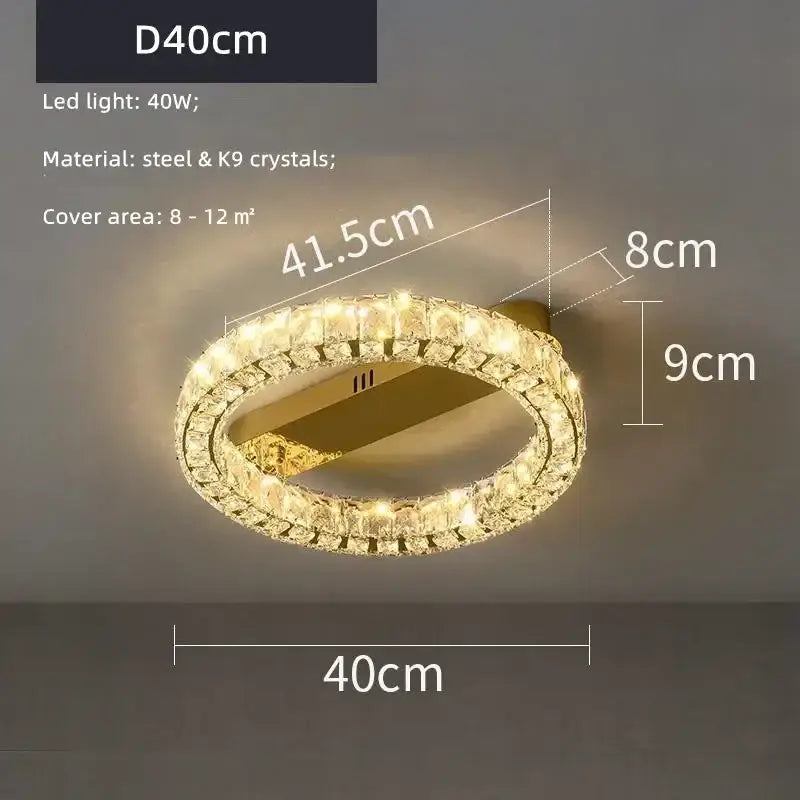 Gold Crystal LED 80cm Dimmable Chandelier