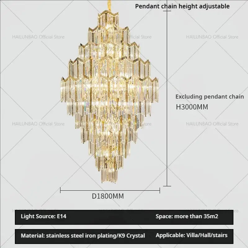 Gold Loft Crystal Chandelier