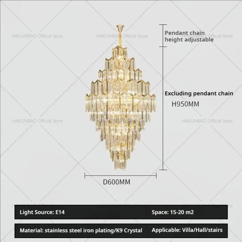 Gold Loft Crystal Chandelier