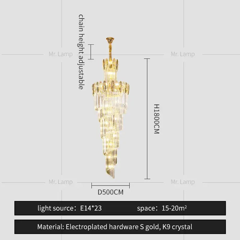 Gold Minimalist Crystal Chandelier