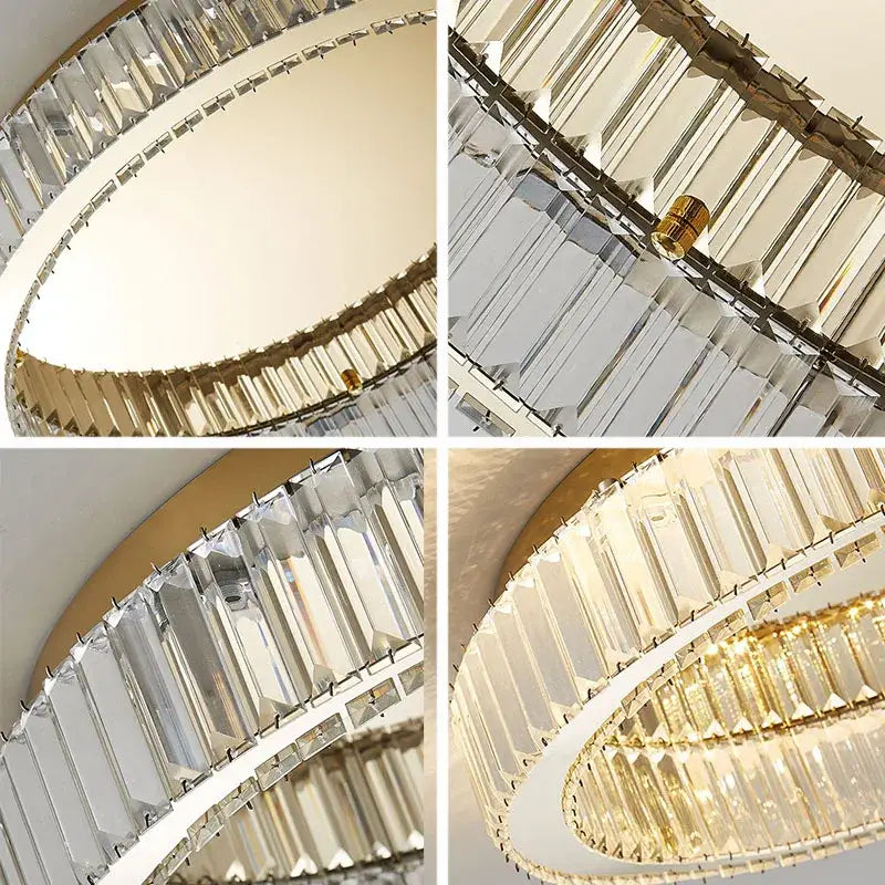 Gold Crystal Circle 60cm Chandelier