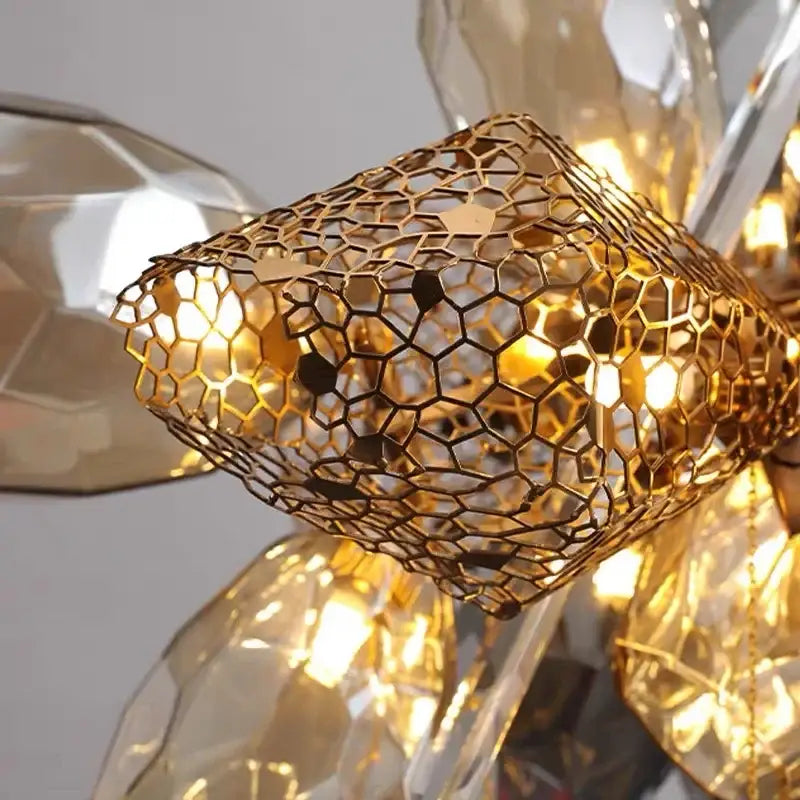 Gold Crystal Duplex Chandelier