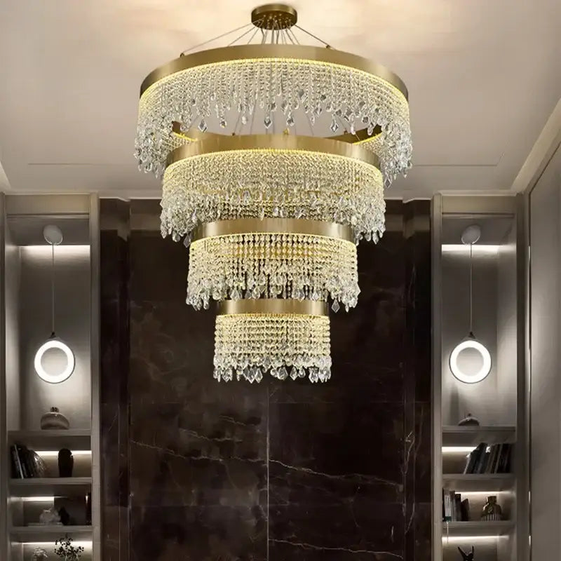 Crystal LED Dining Chandelier Adjustable Height