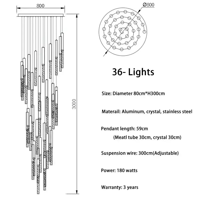 Gold Spiral LED 49-Light Living Room Chandelier