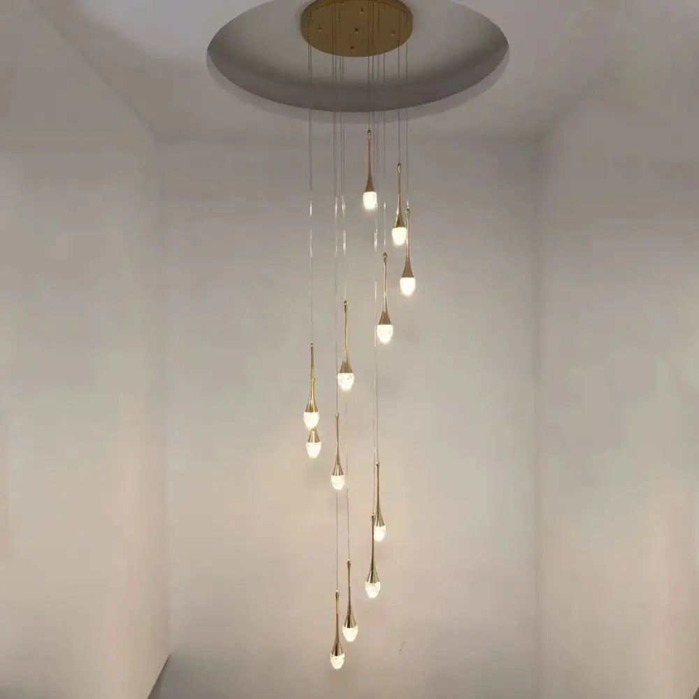 Gold Staircase Hanging Light