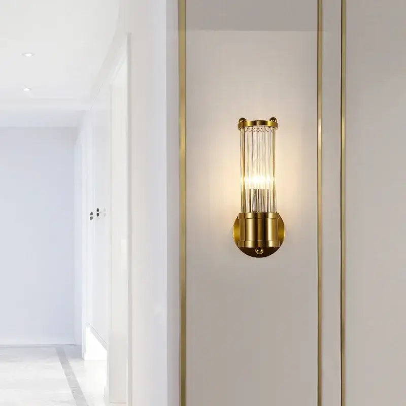 Gold Crystal 2-Head Bedroom Wall Sconce