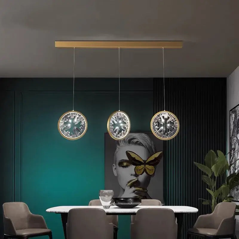 Gold Crystal Adjustable Dining Room Pendant Chandelier