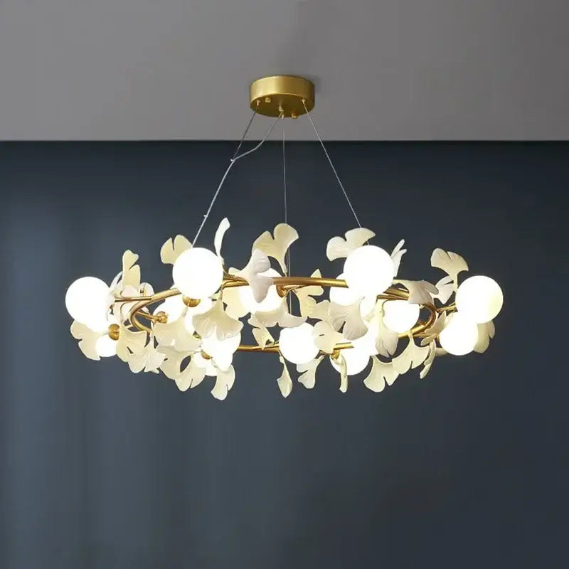 Gold Gingko Branch Chandelier
