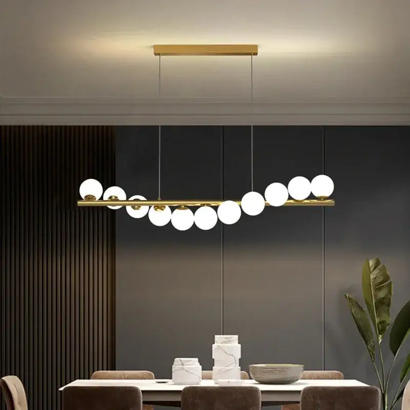 Gold Glass Ball G9 Chandelier