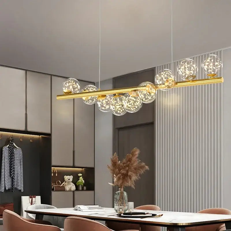Gold Glass Ball G9 Chandelier