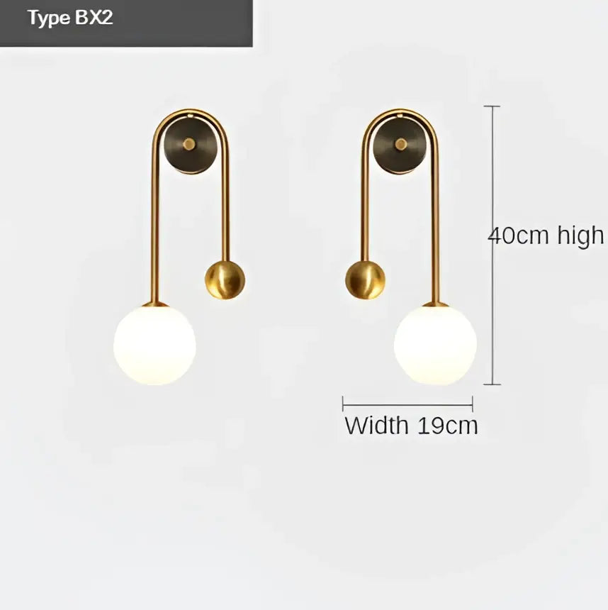 Gold Glass Ball Wall Sconce