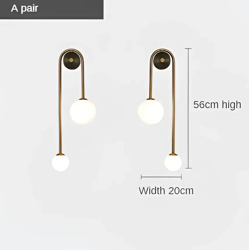 Gold Glass Ball Wall Sconce