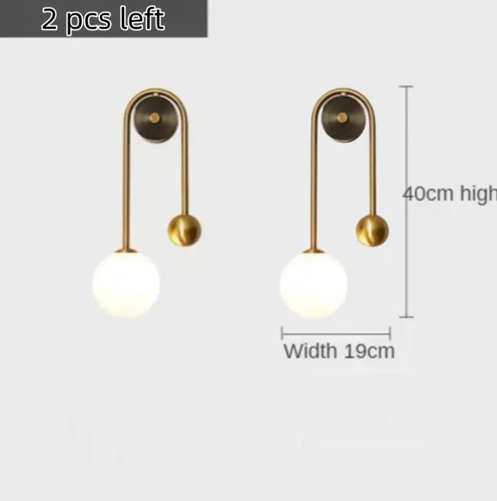 Gold Glass Ball Wall Sconce
